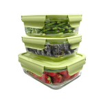 Ecocen Glasslock Food Storage 3in1 Rectangular CT-ECOGS531REC/BG