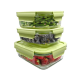 Ecocen Glasslock Food Storage 3in1 Rectangular CT-ECOGS531REC/BG