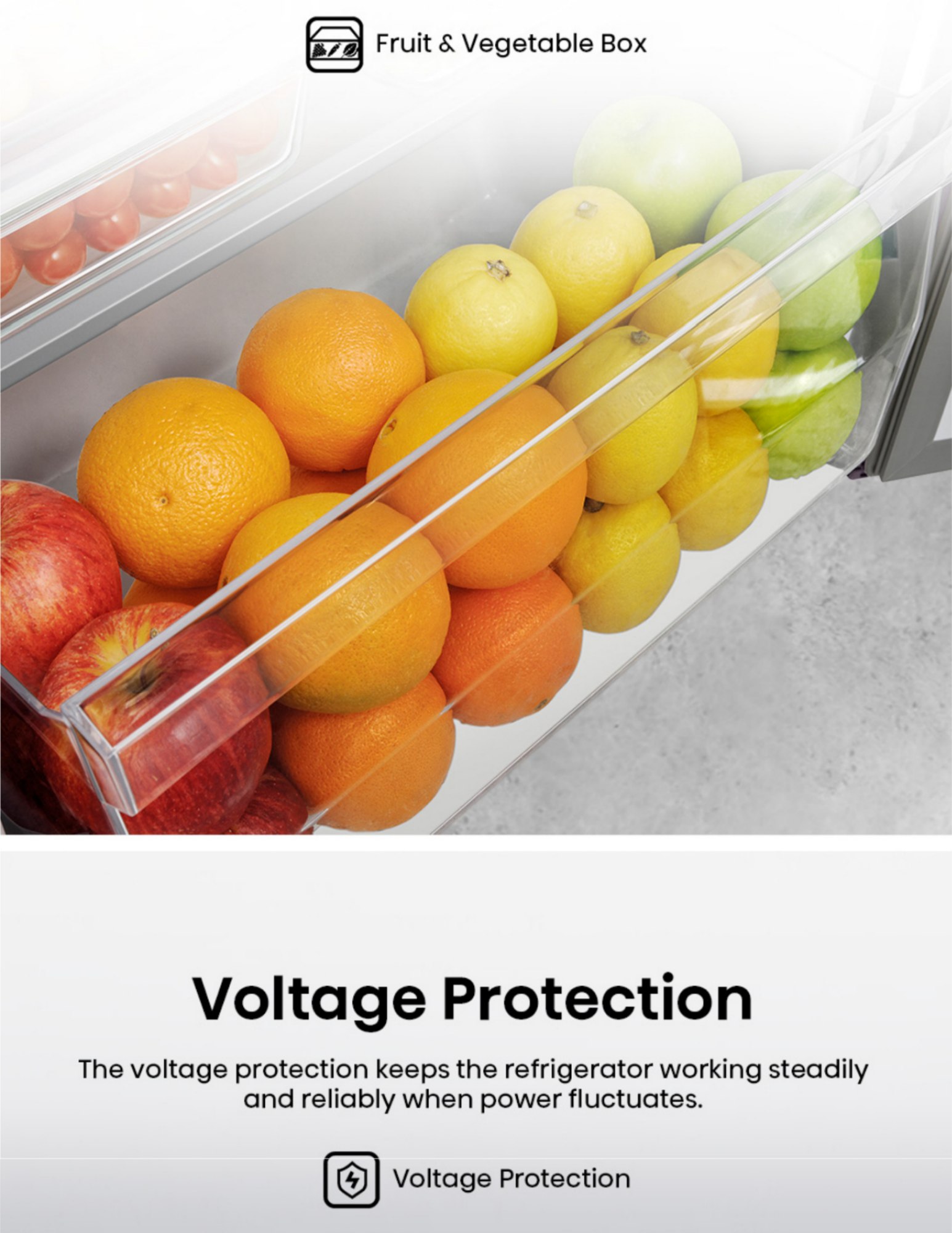 Fruit and vegetable box keeps produce fresh longer