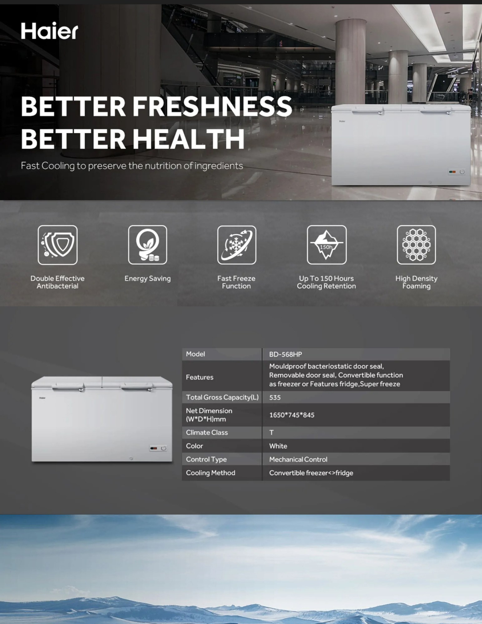 fast cooling to preserve the nutrition of ingredients