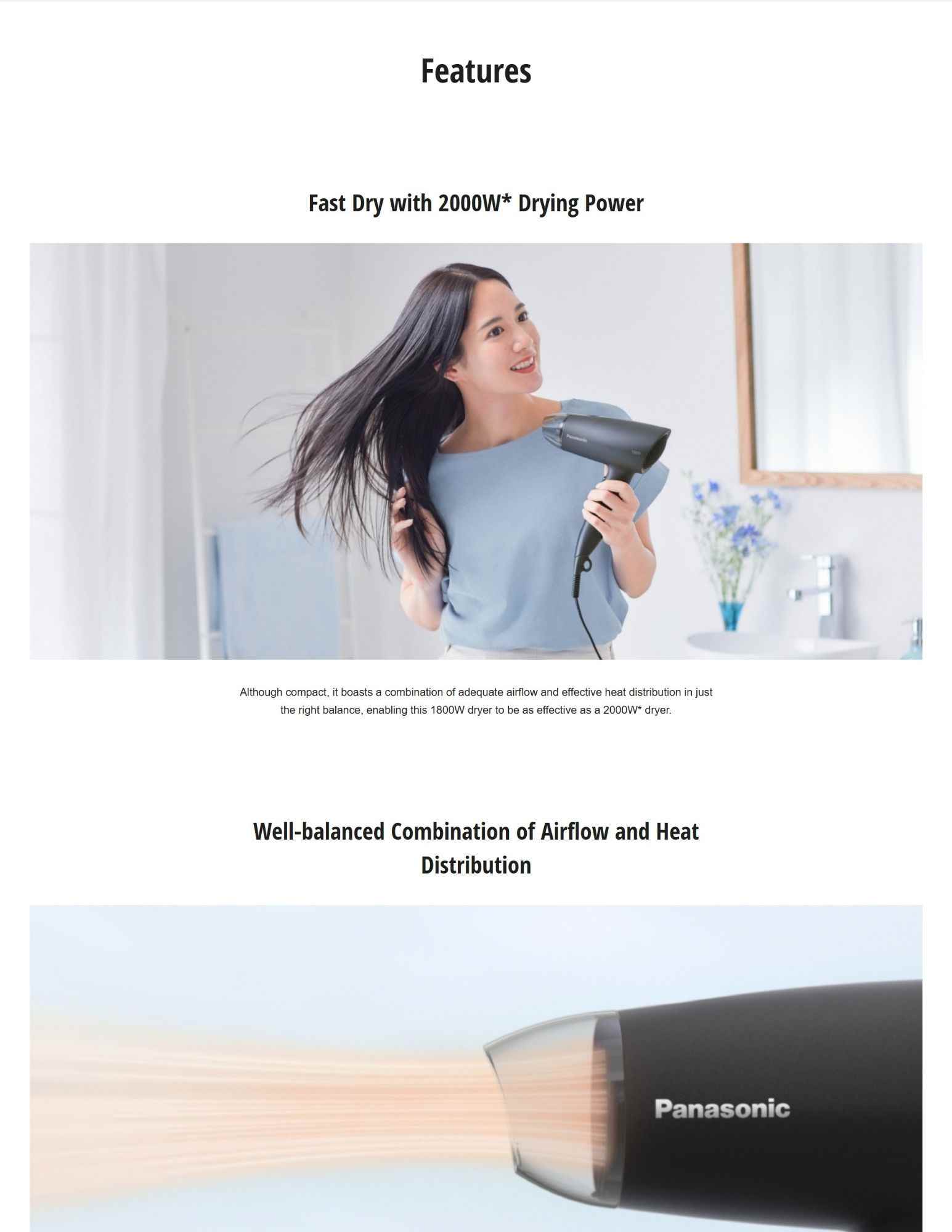 Efficient drying with varying airflow.