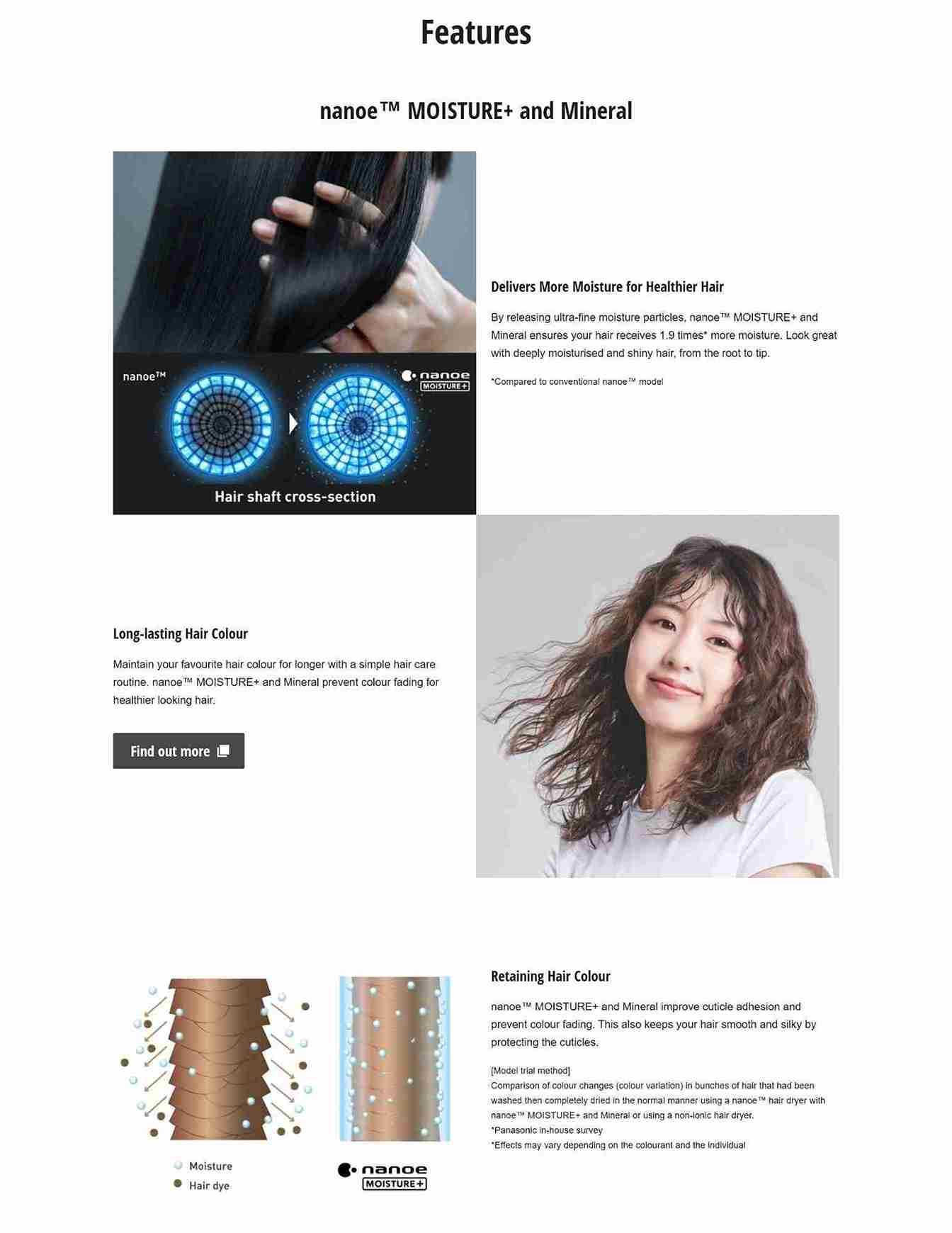 Nanoe™ for healthier, moisturised hair.