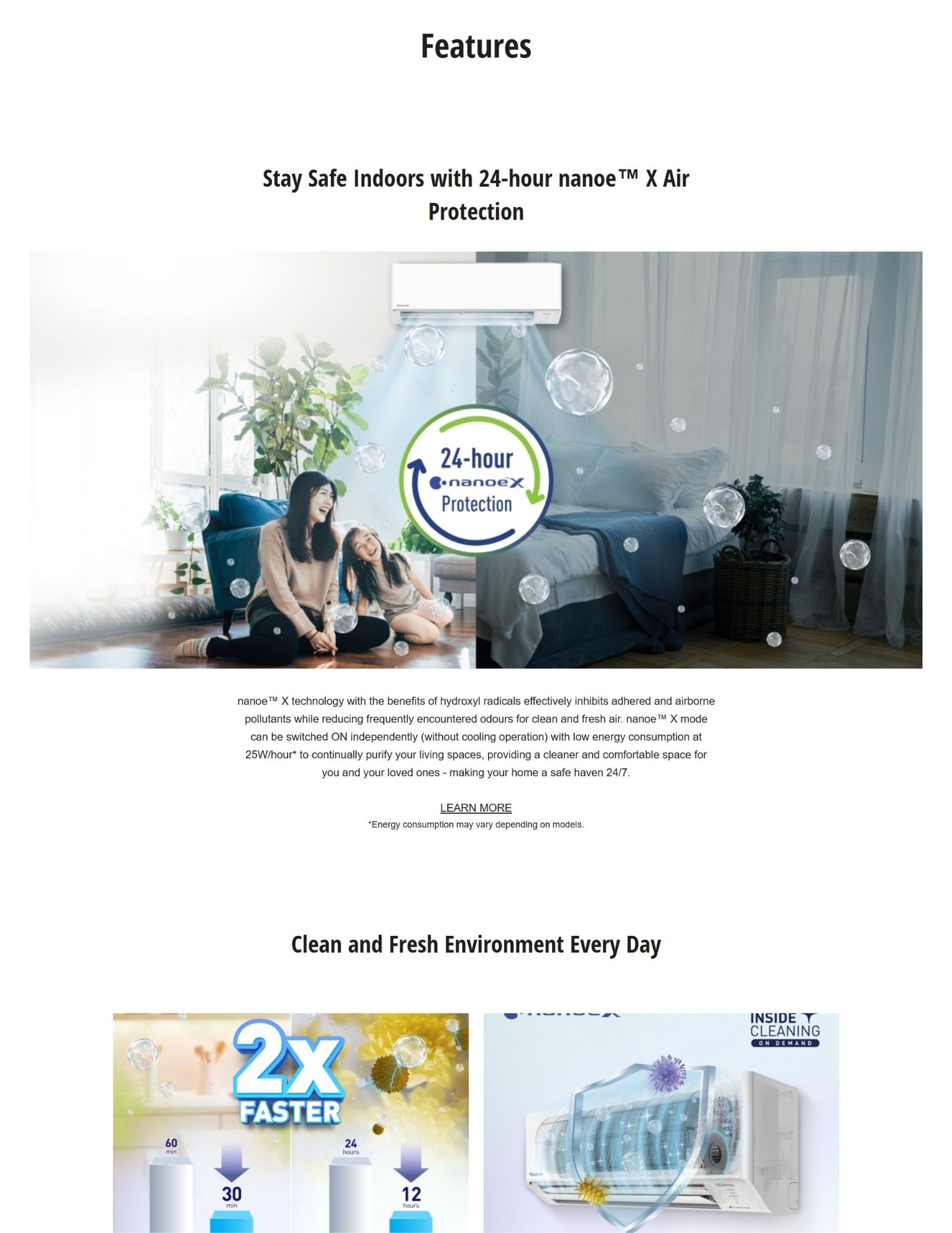 Panasonic nanoe X air protection for safer indoor air