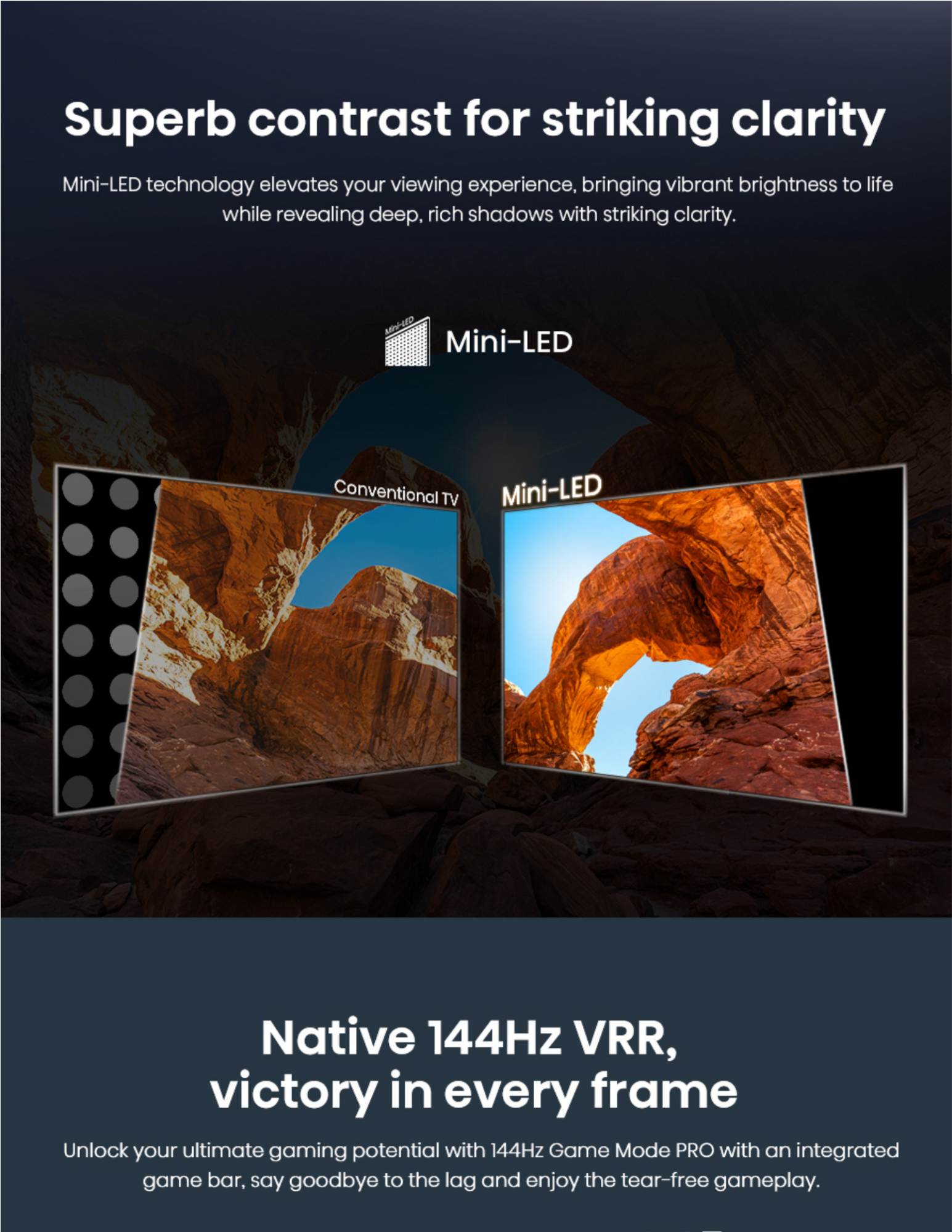 Superb contrast for striking clarity