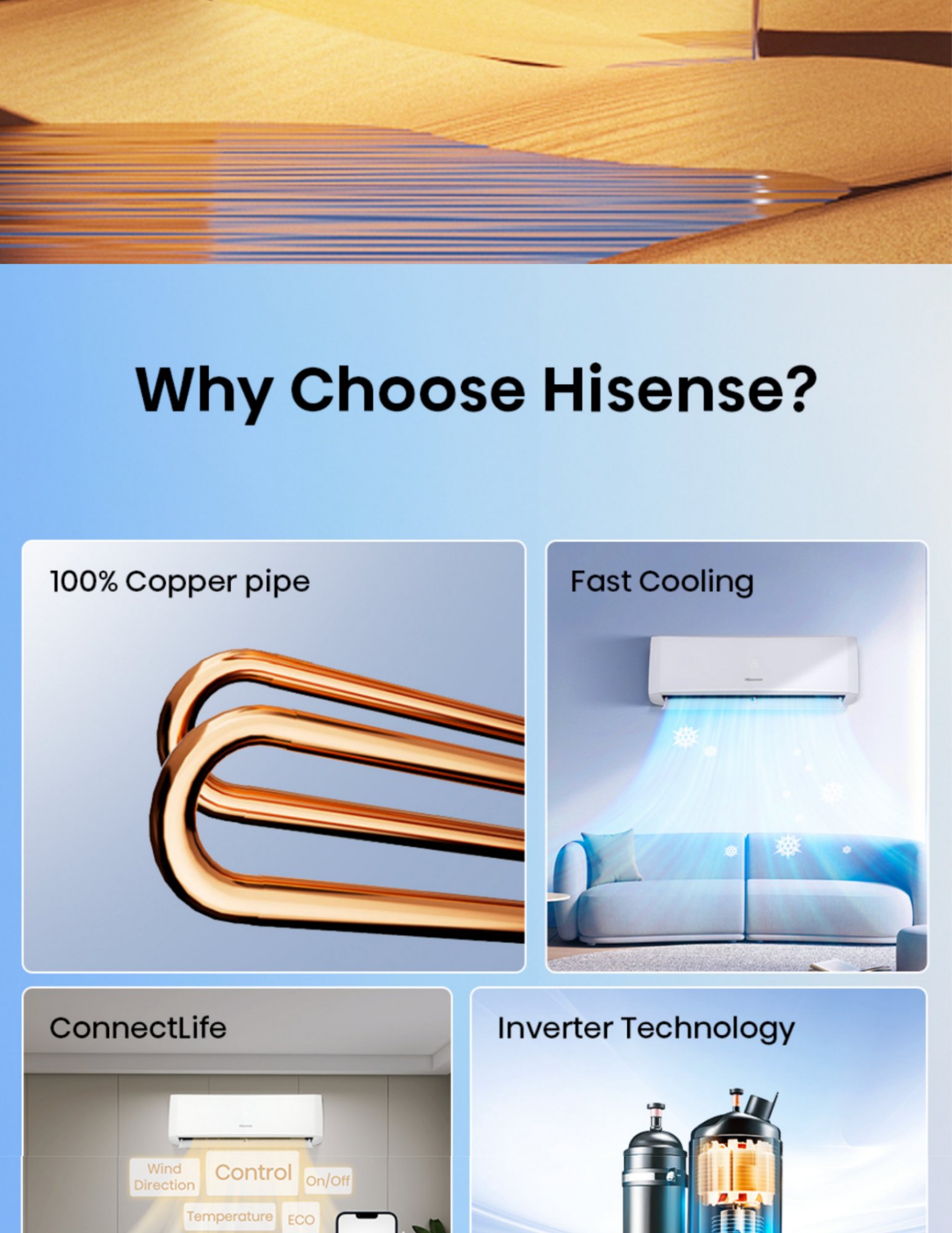 Why choose Hisense air conditioner key features overview