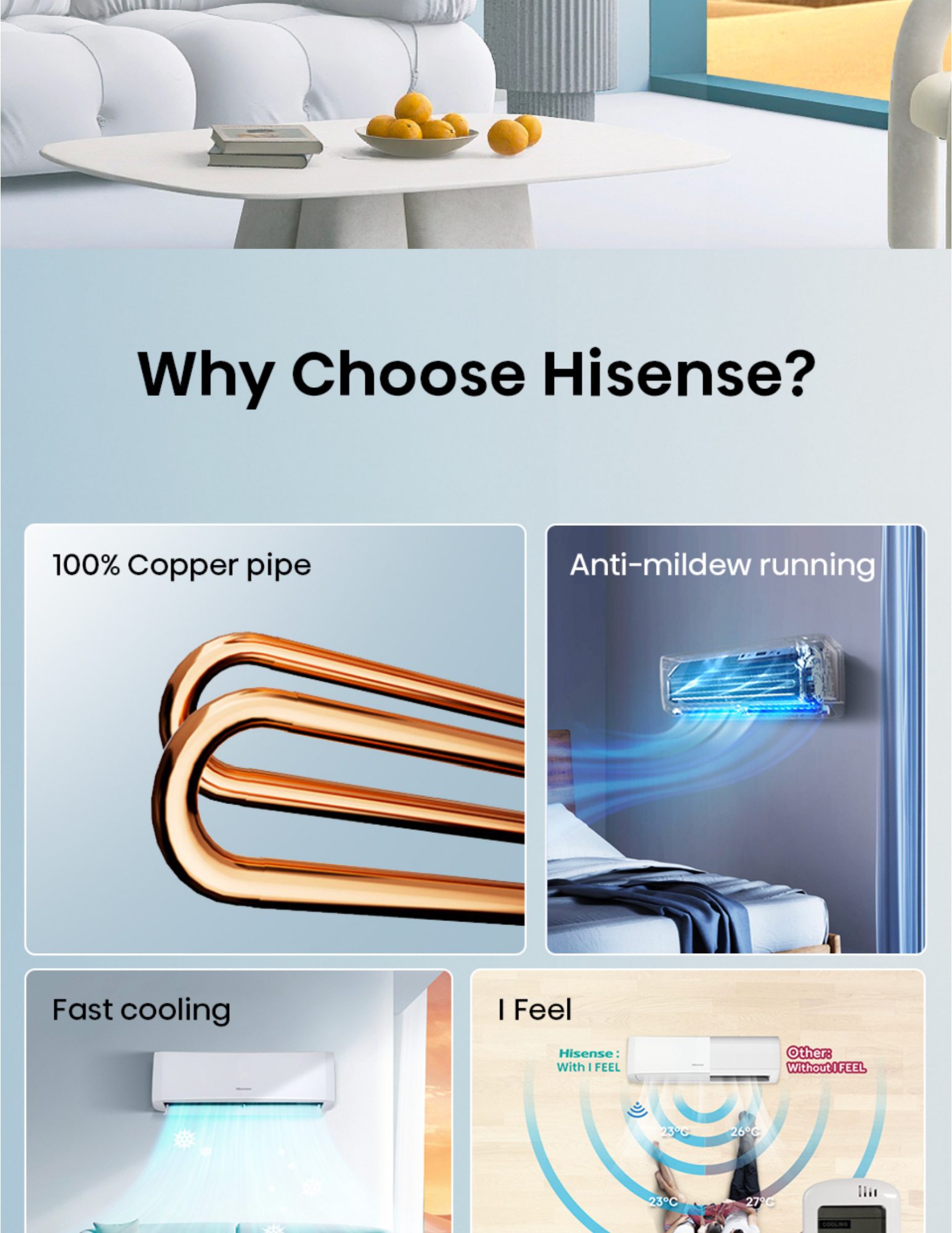 Why choose Hisense air conditioner key features overview