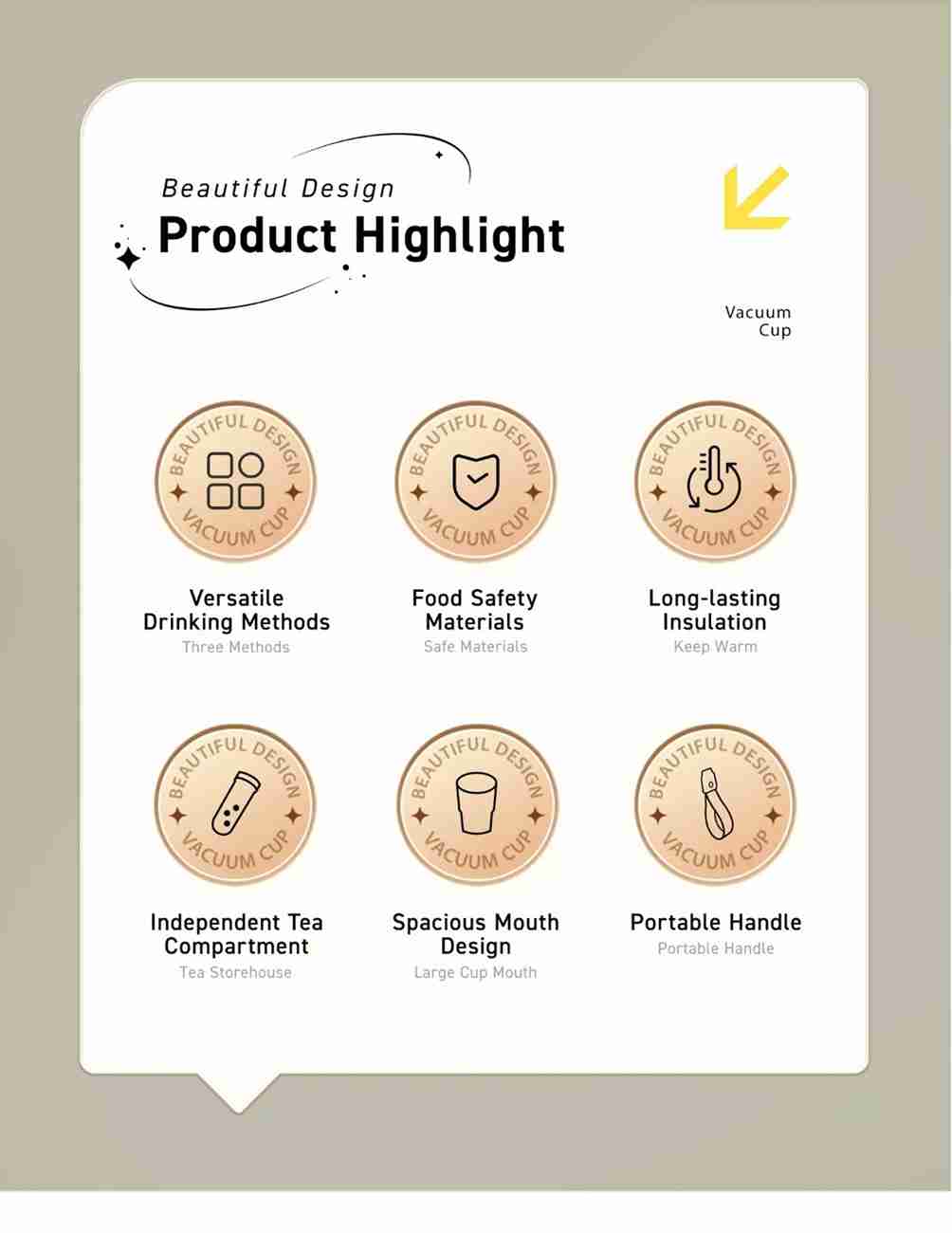 Product highlights for Joyoung Vacuum Cup.