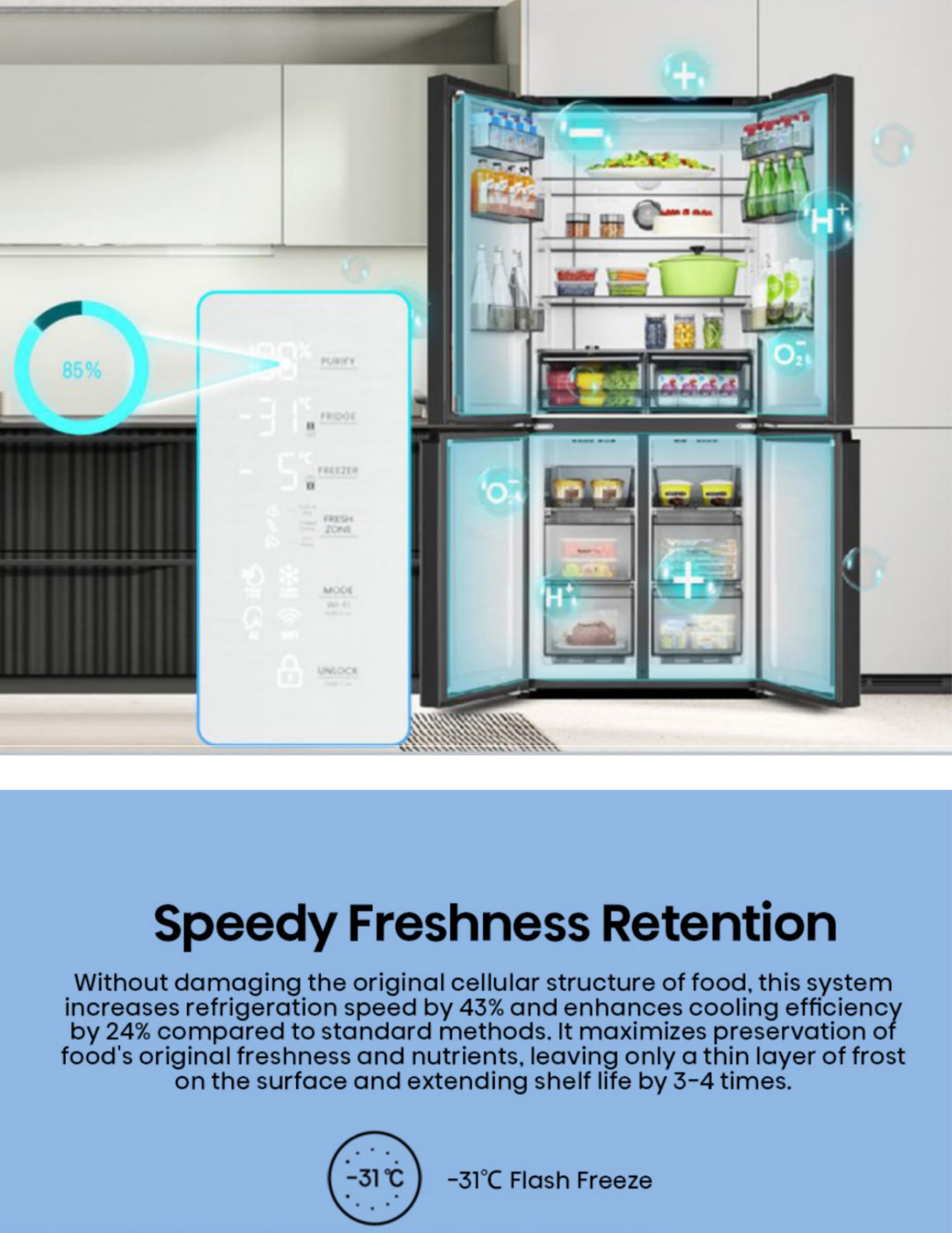 Hisense refrigerator product lineup with smart cooling zones