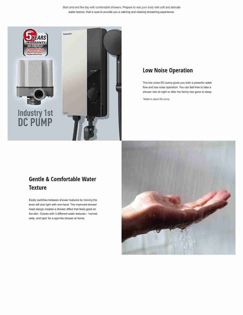 Close-up of hand under shower, showing gentle water texture.