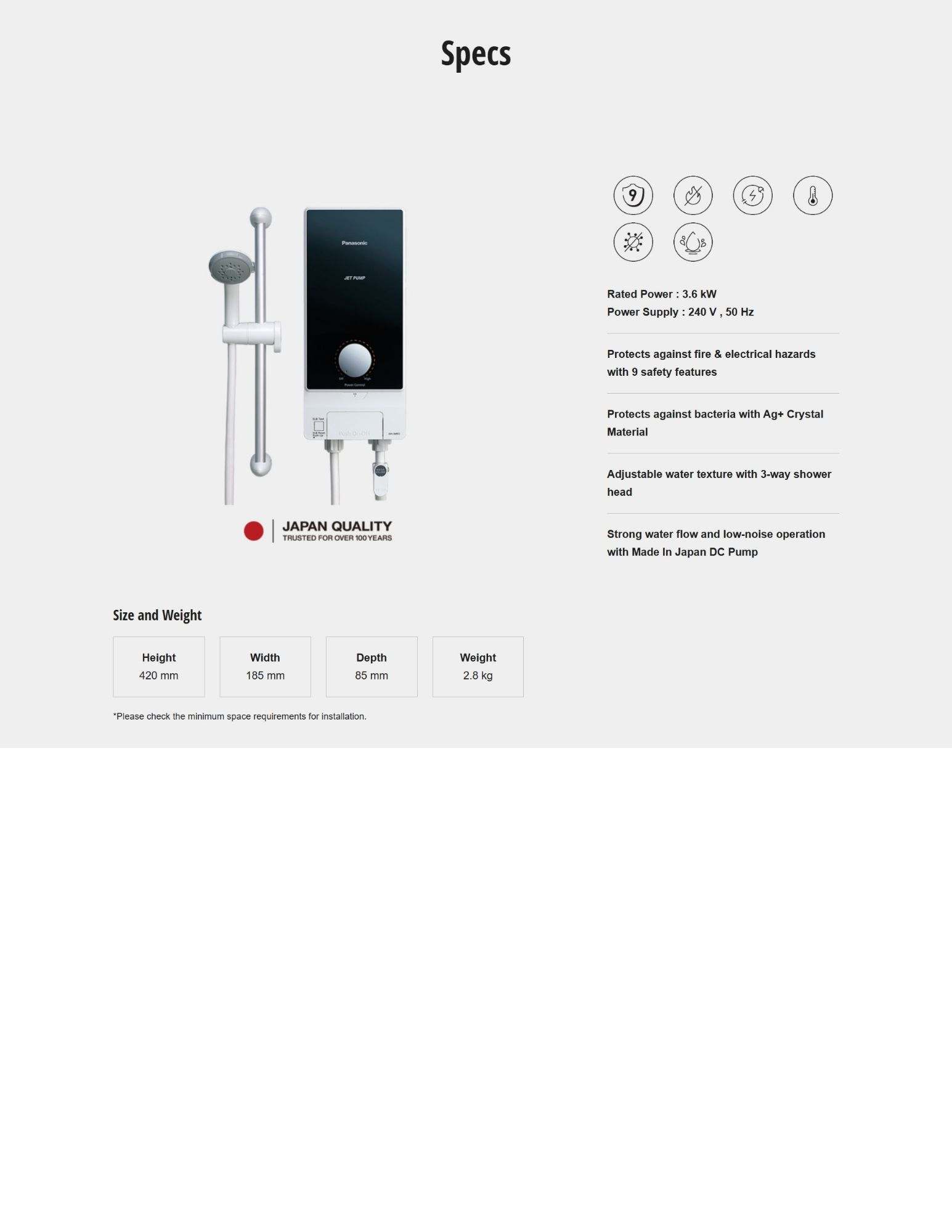 Internal structure showing 9 safety protection features
