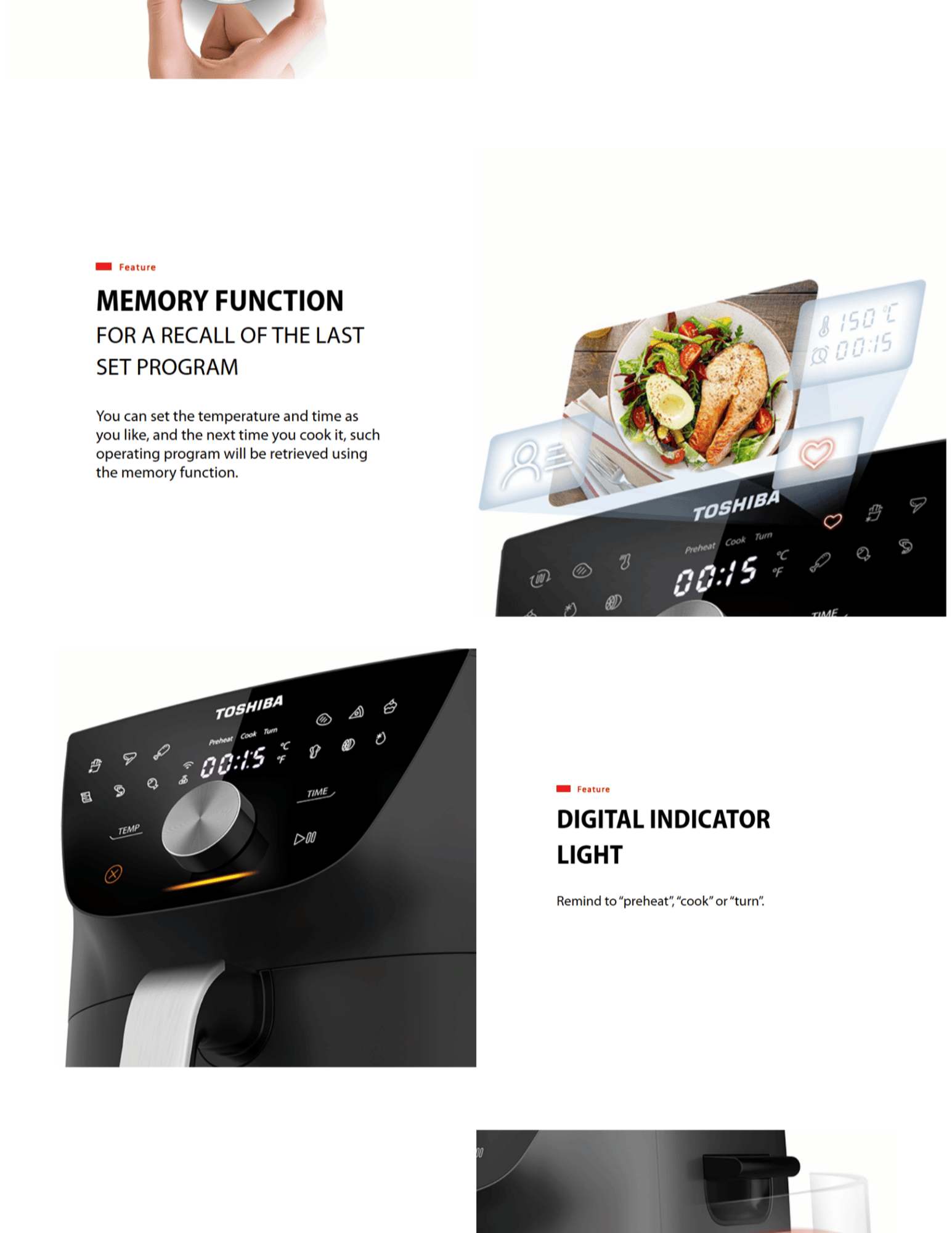 SAFE MATERIALS It is made of 100% food grade and high temperature resistant materials to ensure safe use. feature-NON-STICK-basket Feature NON-STICK BASKET Featured with a non-stick coating, the basket can be easily flushed and wiped clean to avoid grease remaining from the excessive oil, feature-NON-STICK-basket-2 Feature NON-STICK CRISPER PLATE Made with high quality non-stick coating, the food rack can be cleaned with a non-abrasive sponge, easily removing food residues.