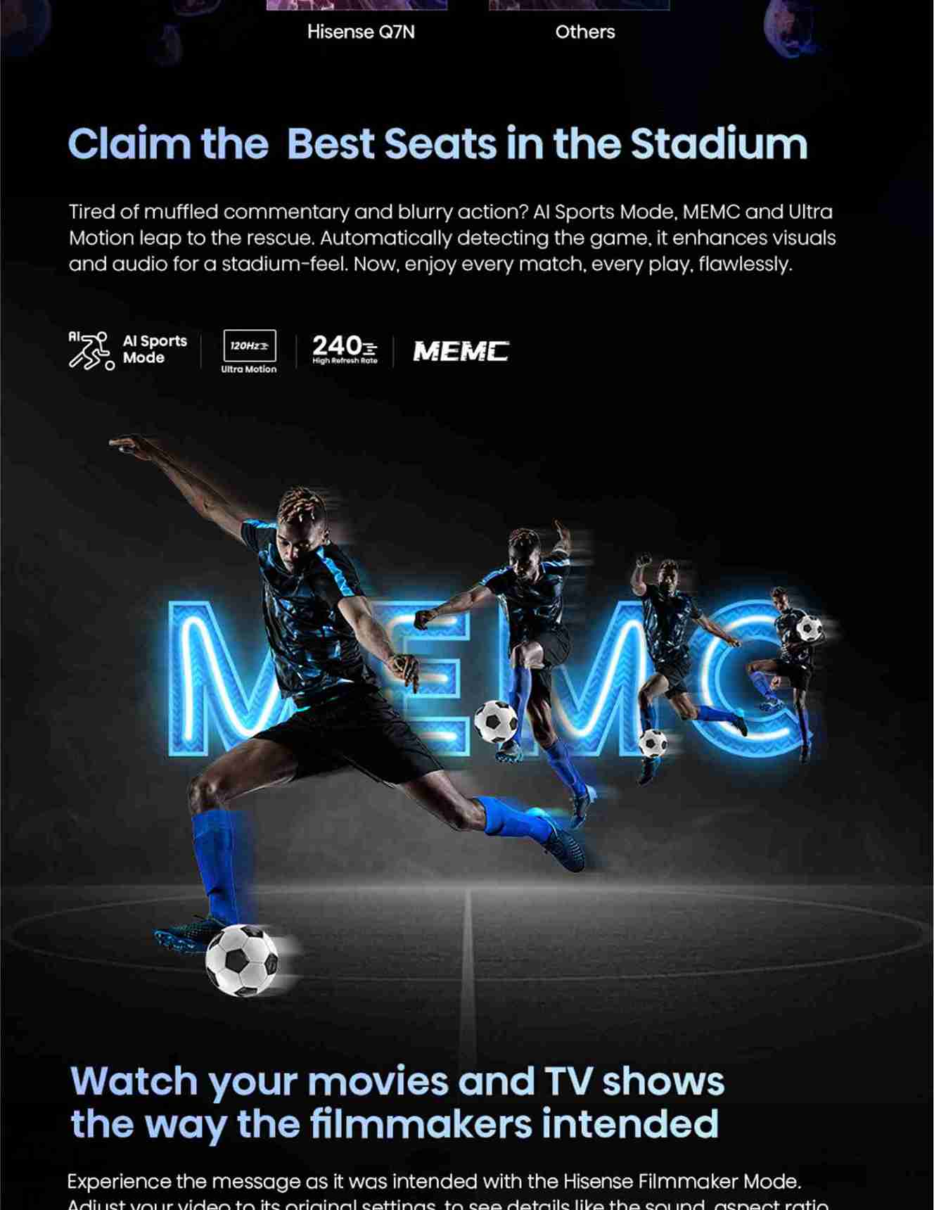 AI Sports Mode, MEMC, Ultra Motions