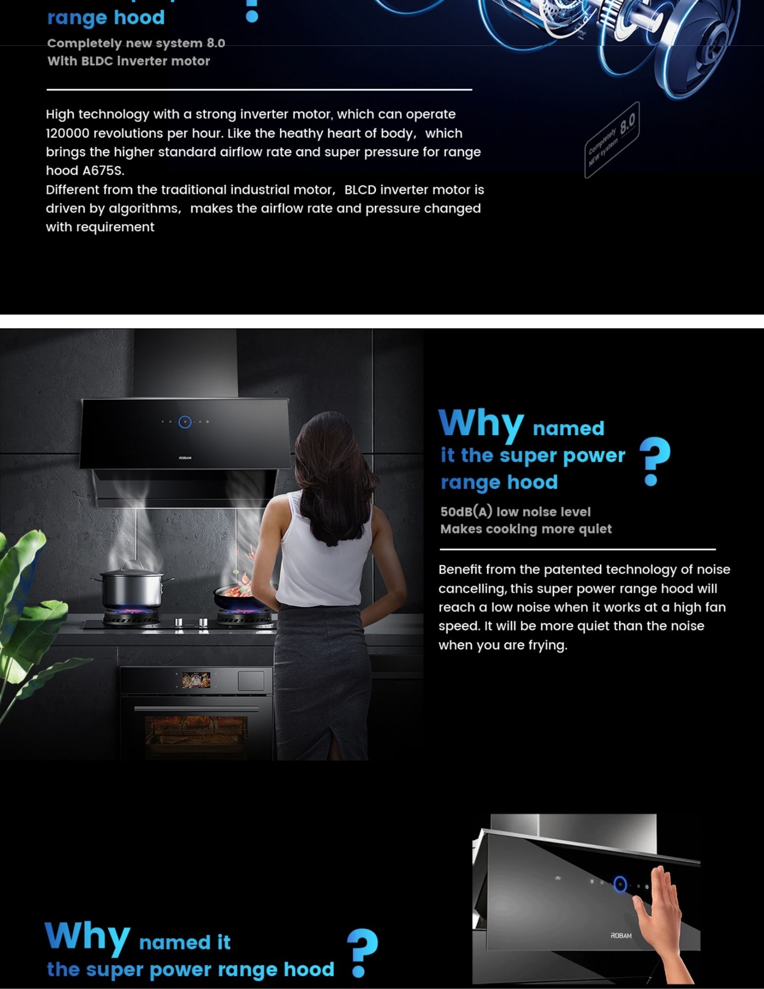Low-noise cooking with ROBAM super power range hood