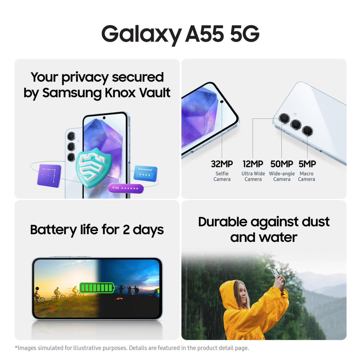 SAMSUNG Galaxy A55 5G, Android, 6.6" FHD+ Super AMOLED Display, 12GB RAM, 256GB ROM, 50MP OIS Camera, Large Battery - Image 6