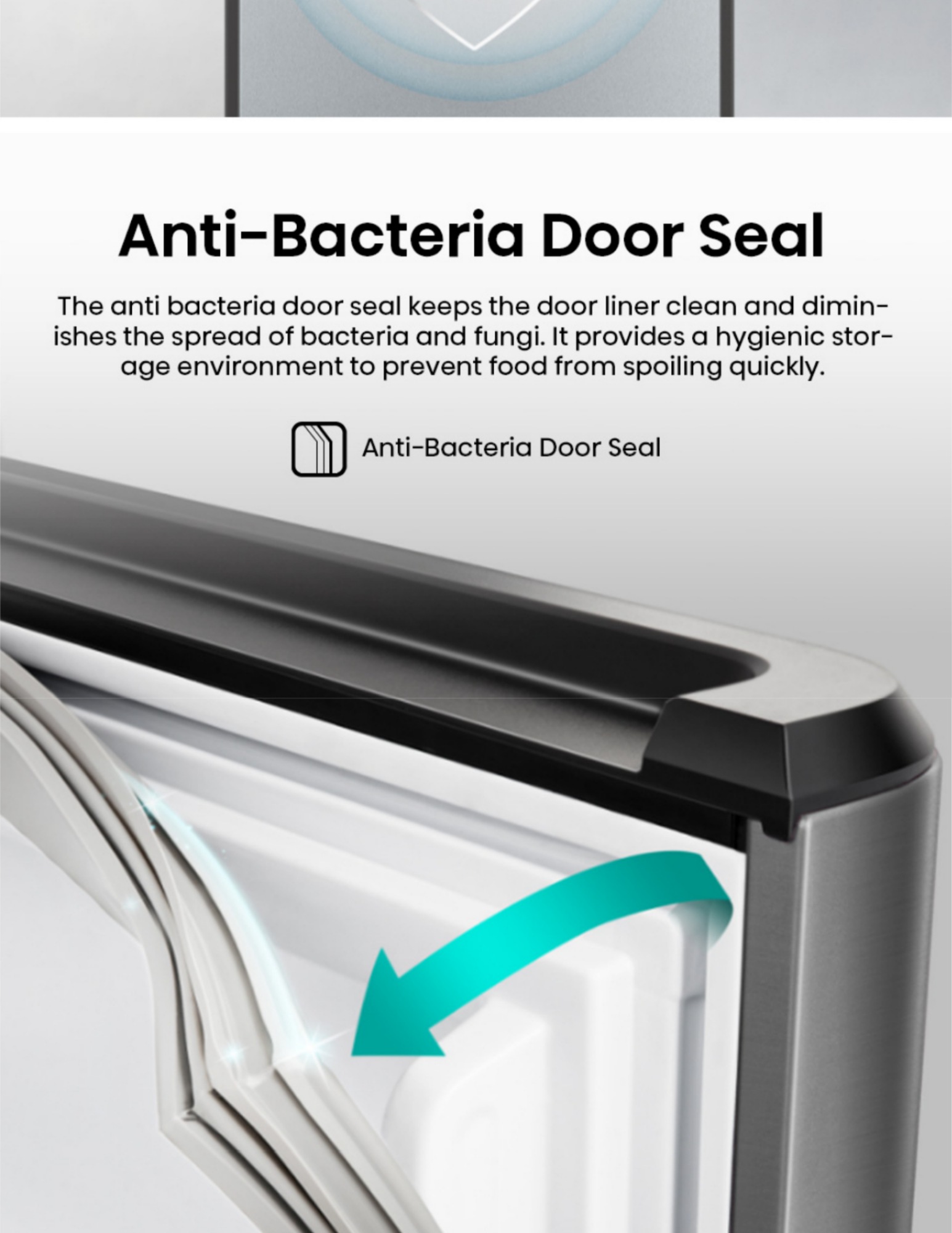 Anti-bacteria door seal for hygienic food storage