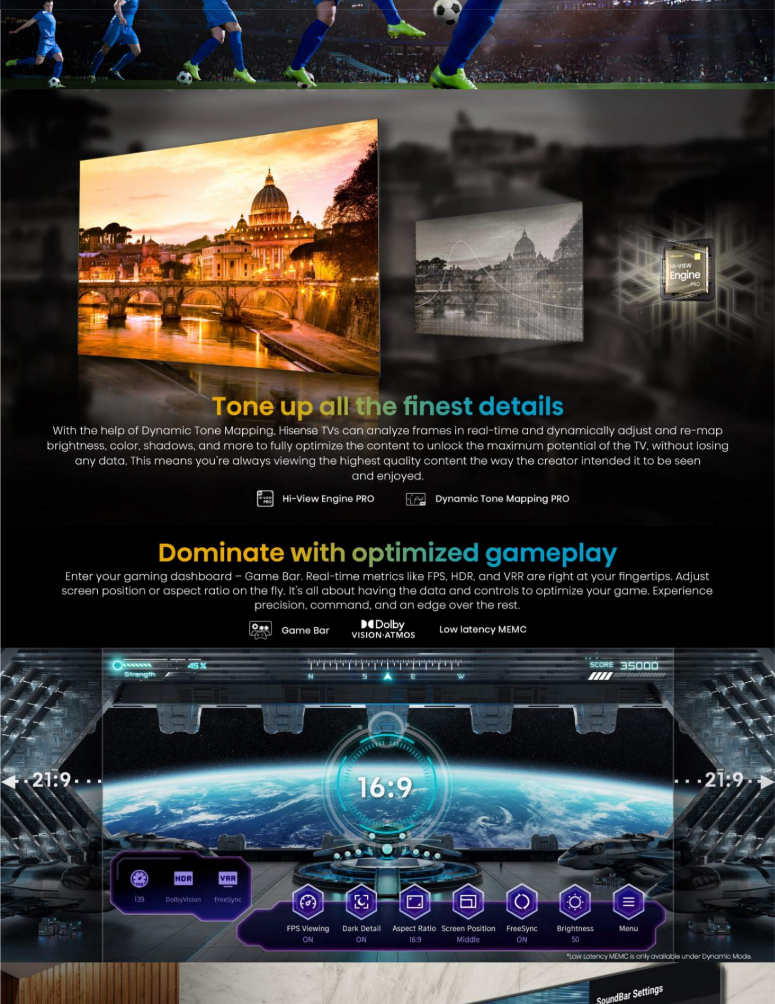 Total HDR delivers stunning detail and high peak brightness