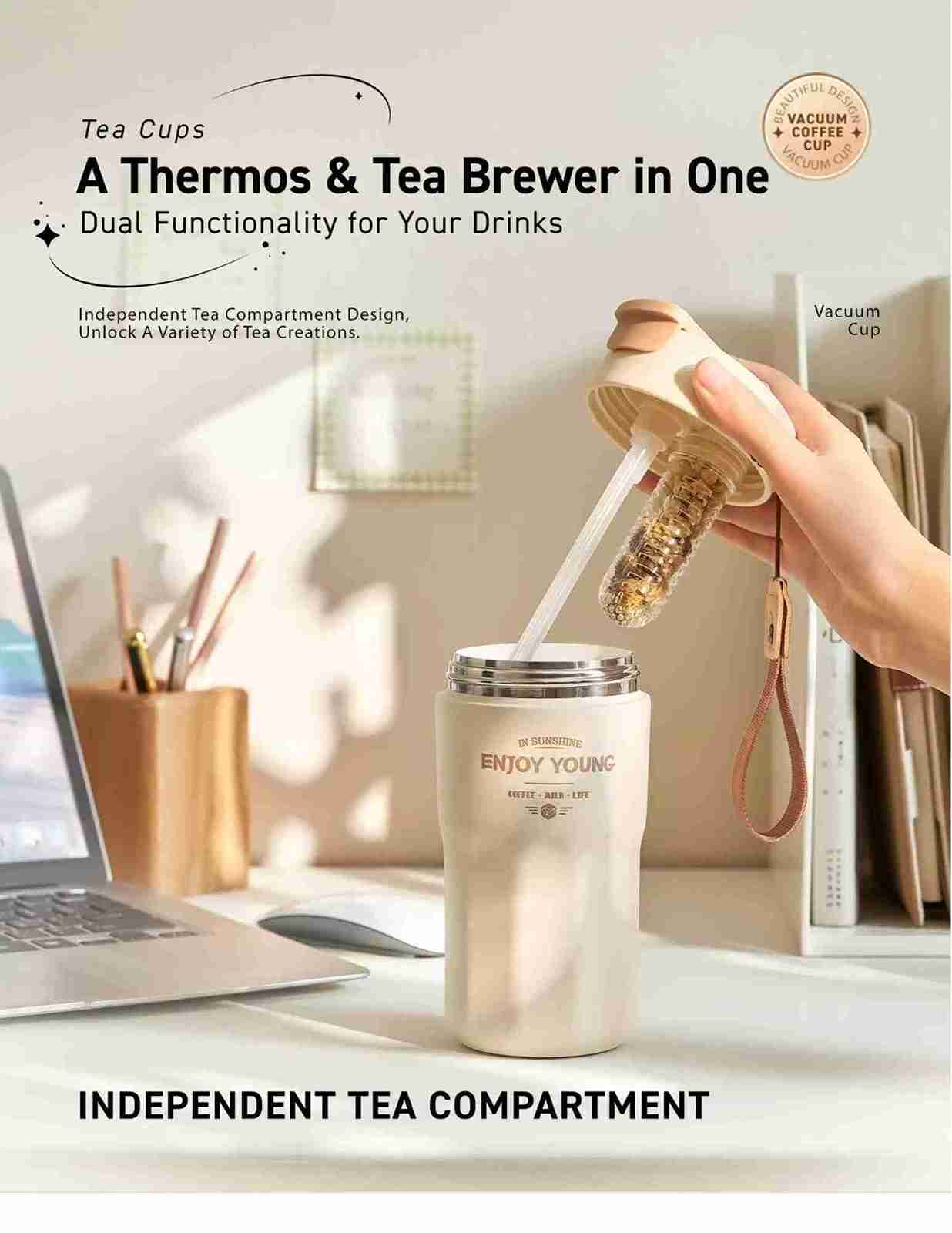 Independent tea compartment in the Joyoung Cup.