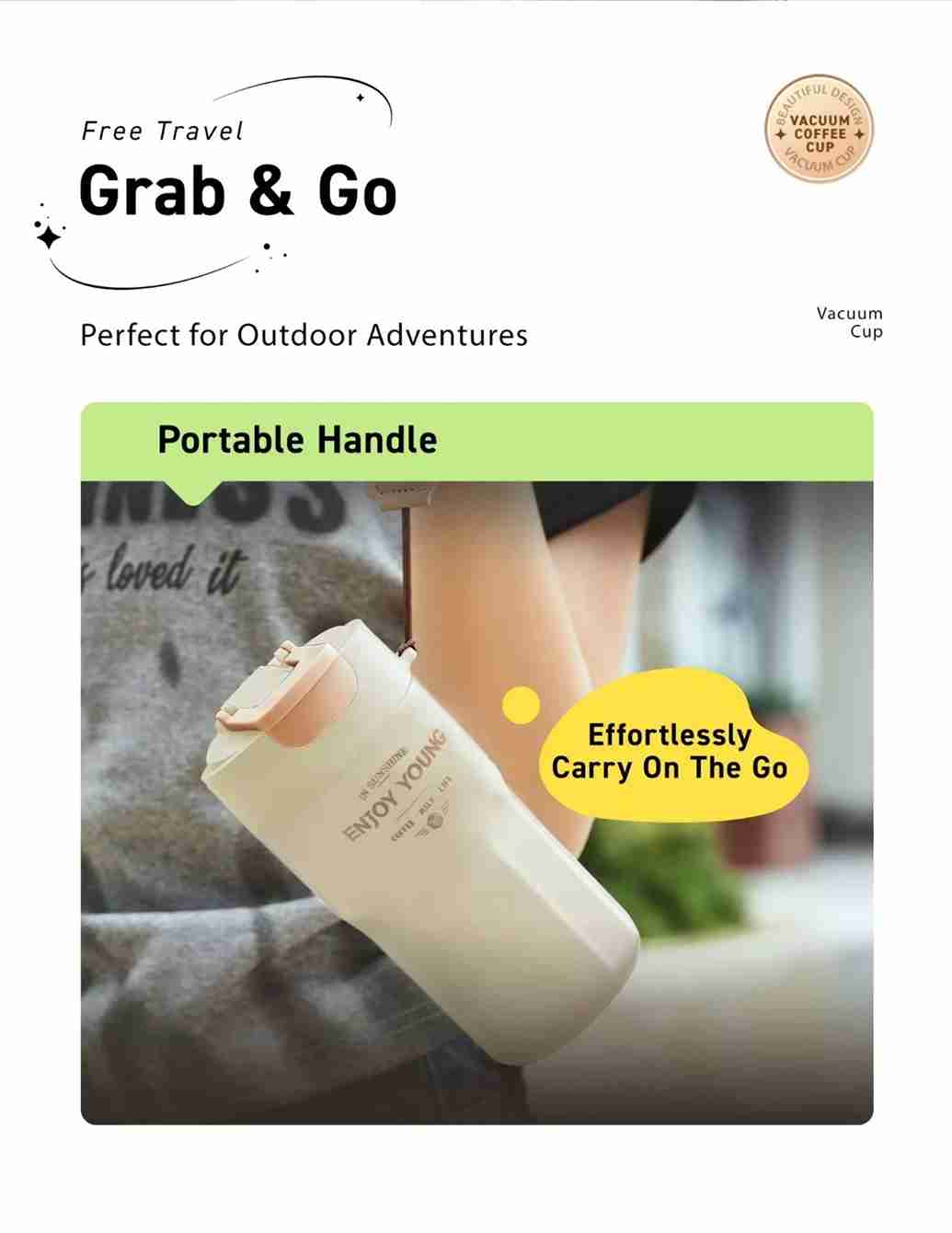 Portable handle for the Joyoung Vacuum Cup.