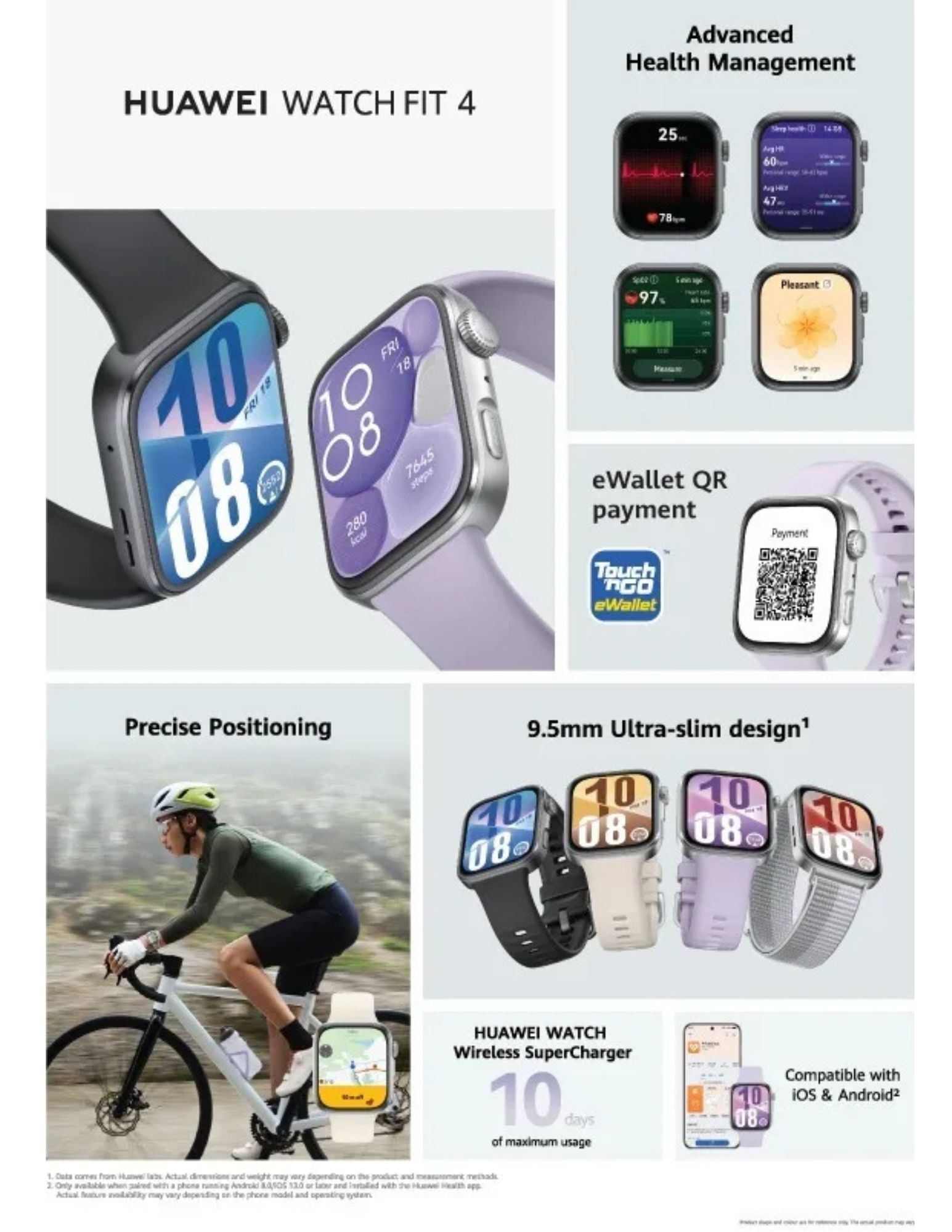 Huawei Watch Fit 4 smartwatch with health tracking and QR pay