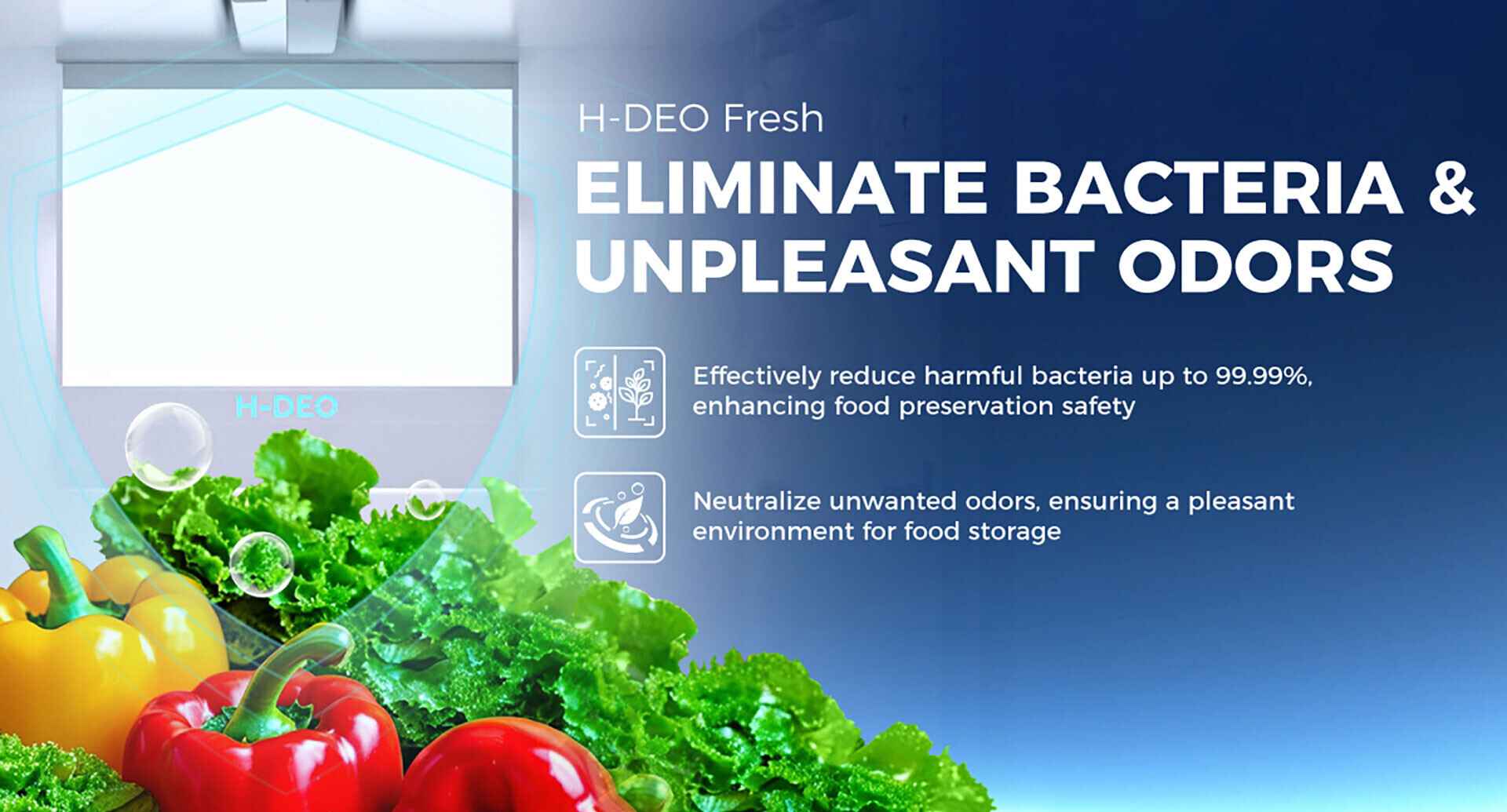 Haier fridge H-DEO Fresh eliminates bacteria and odors