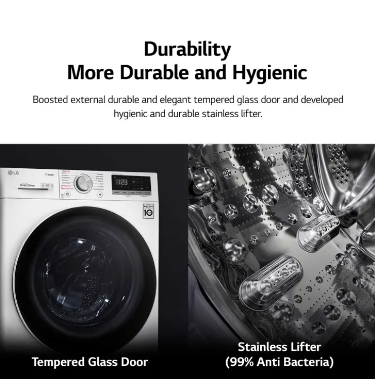10.5kg Front Load Washing Machine with AI Direct Drive & Steam - Image 8