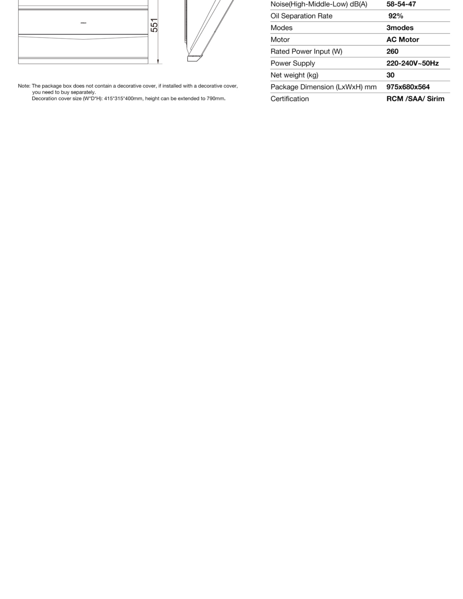 ROBAM side-draft range hood installed in modern kitchen