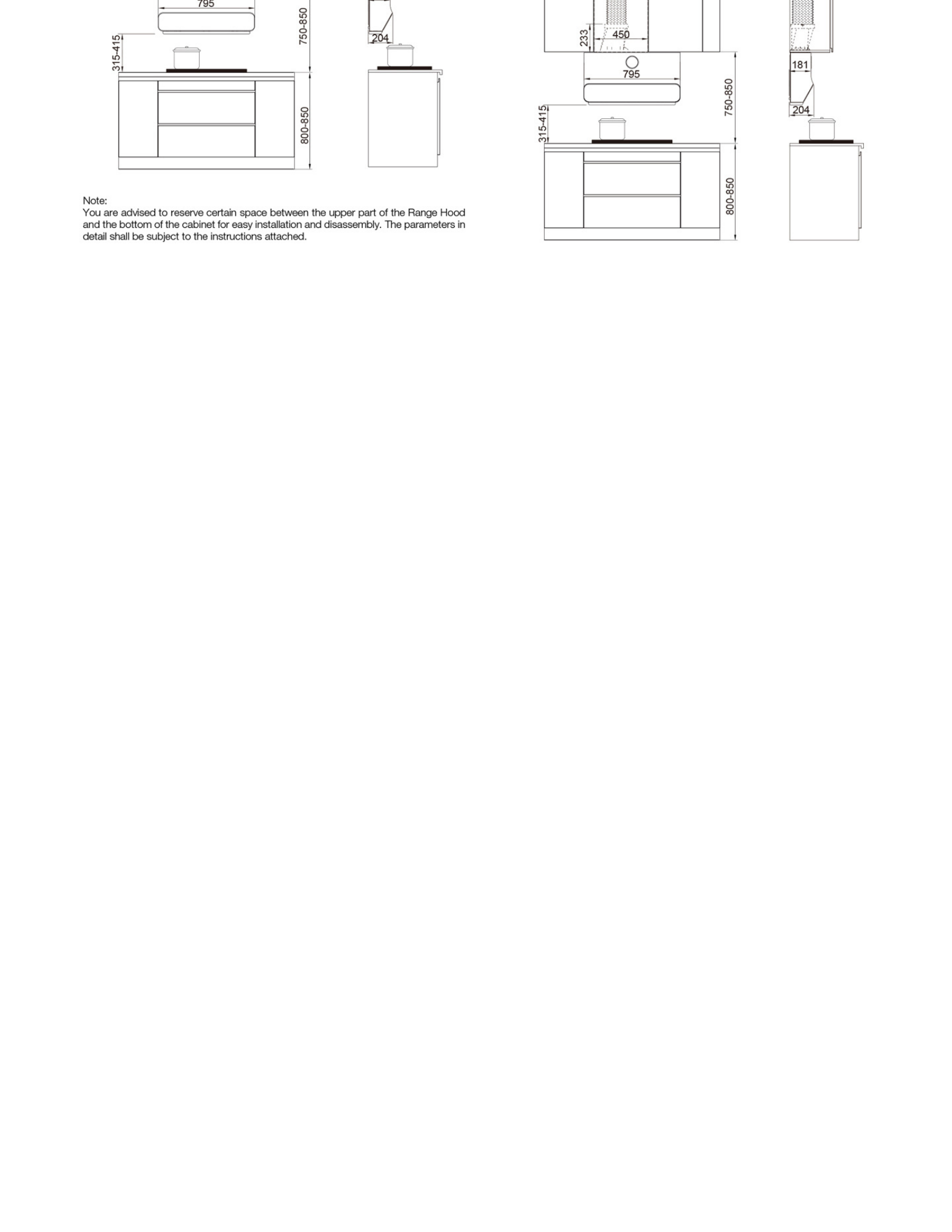 Range hood features showing motor, airflow and filtration system