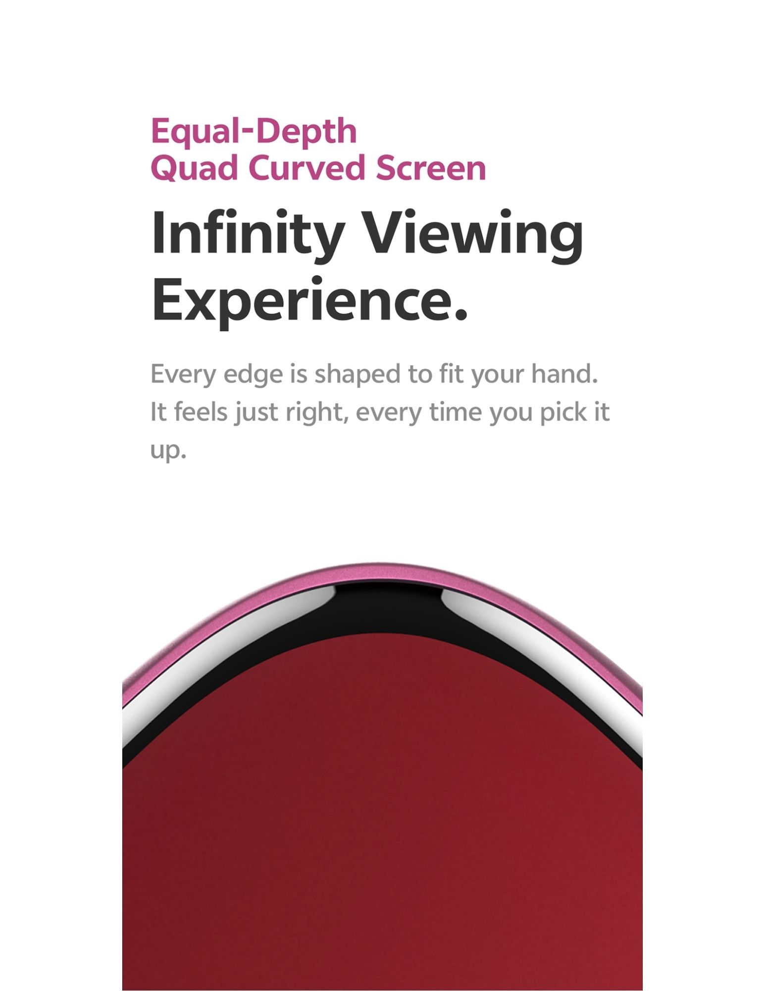 Quad curved display edge showing slim infinity viewing design