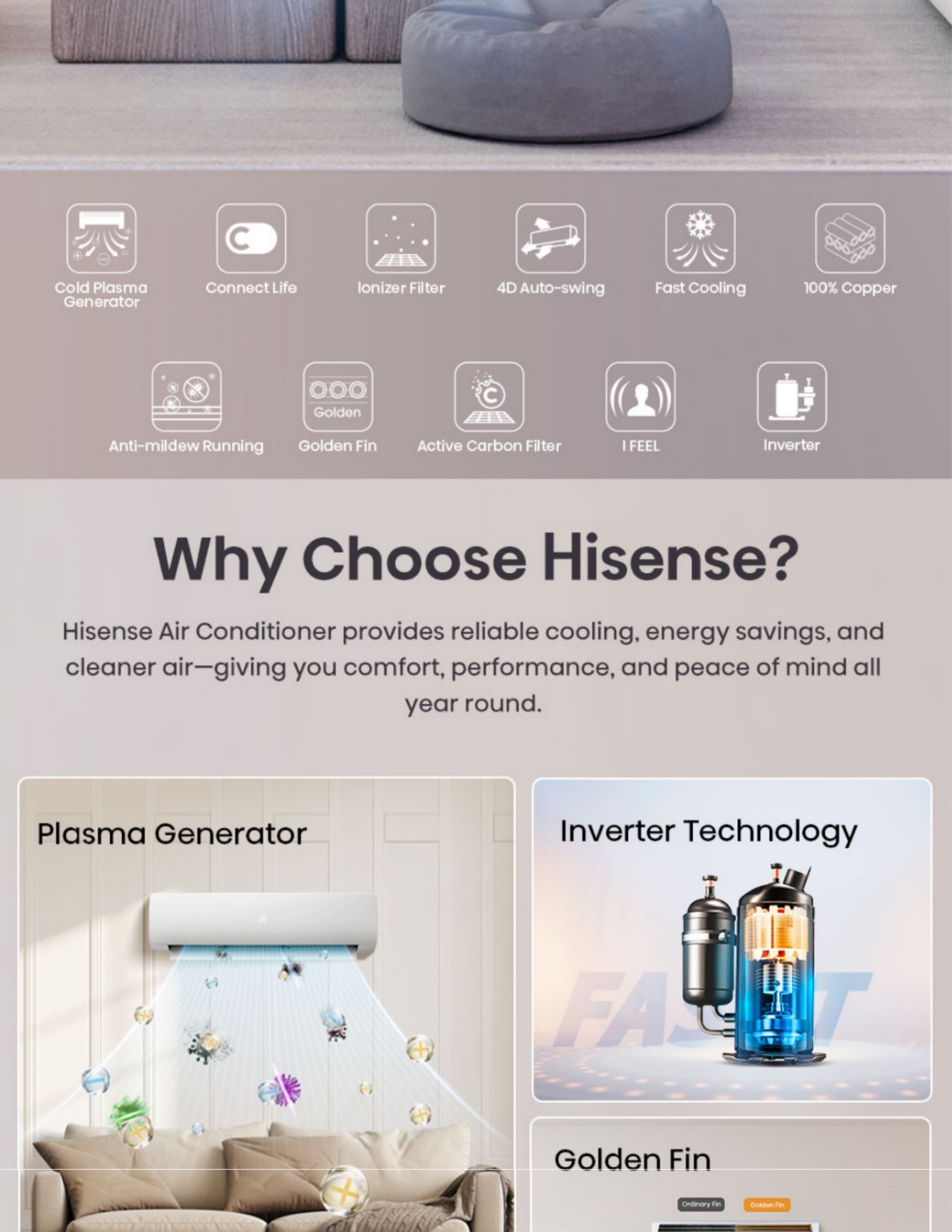 Hisense inverter air conditioner energy saving technology