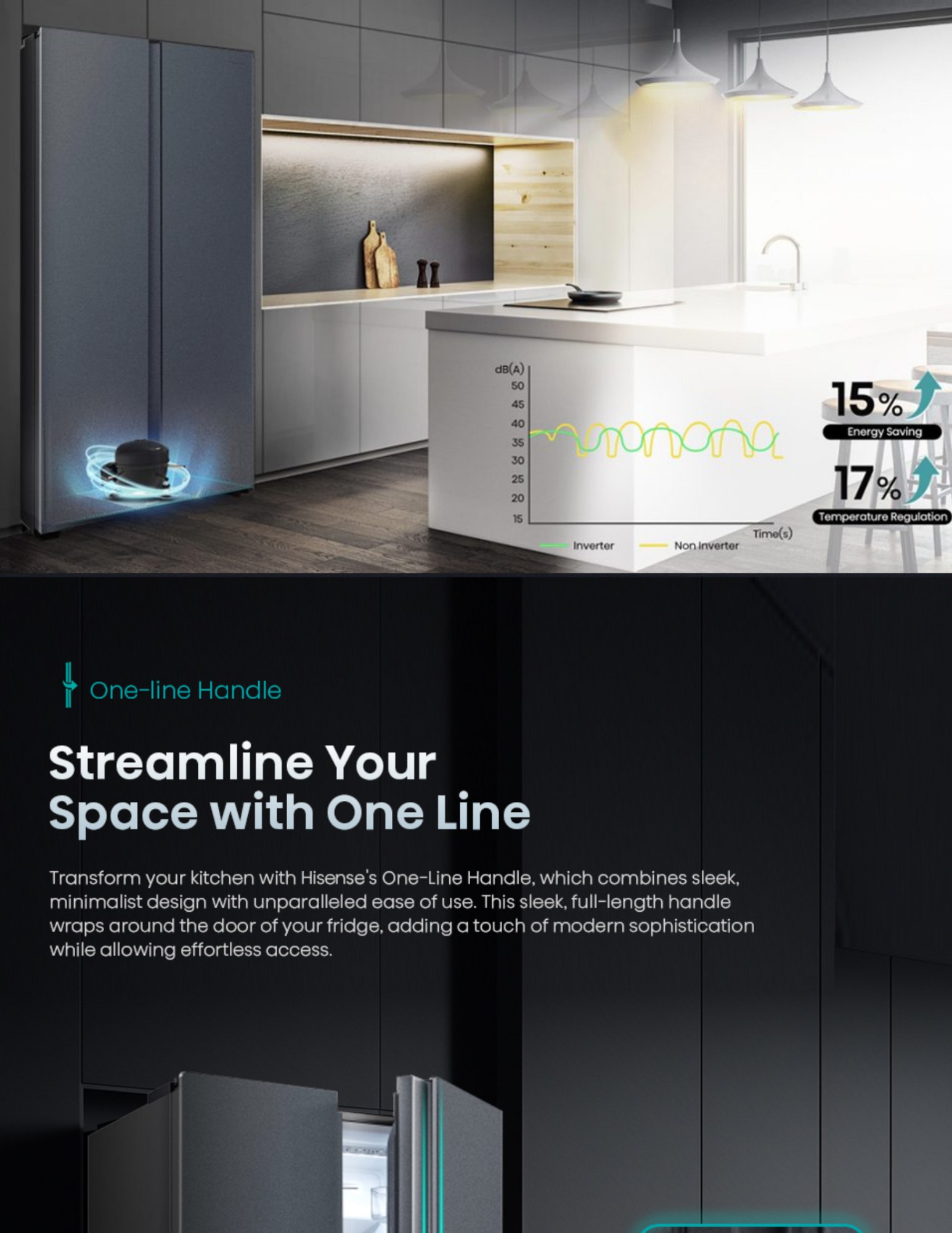 Hisense inverter refrigerator energy saving cooling