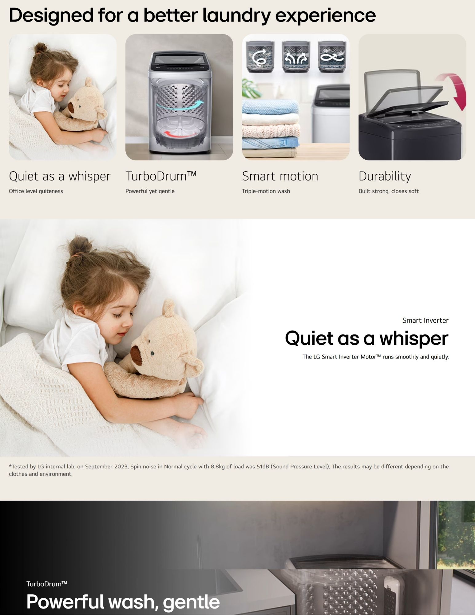 Interior of washing machine showing Honeycomb Crystal Drum designed for gentle yet effective clothing protection.