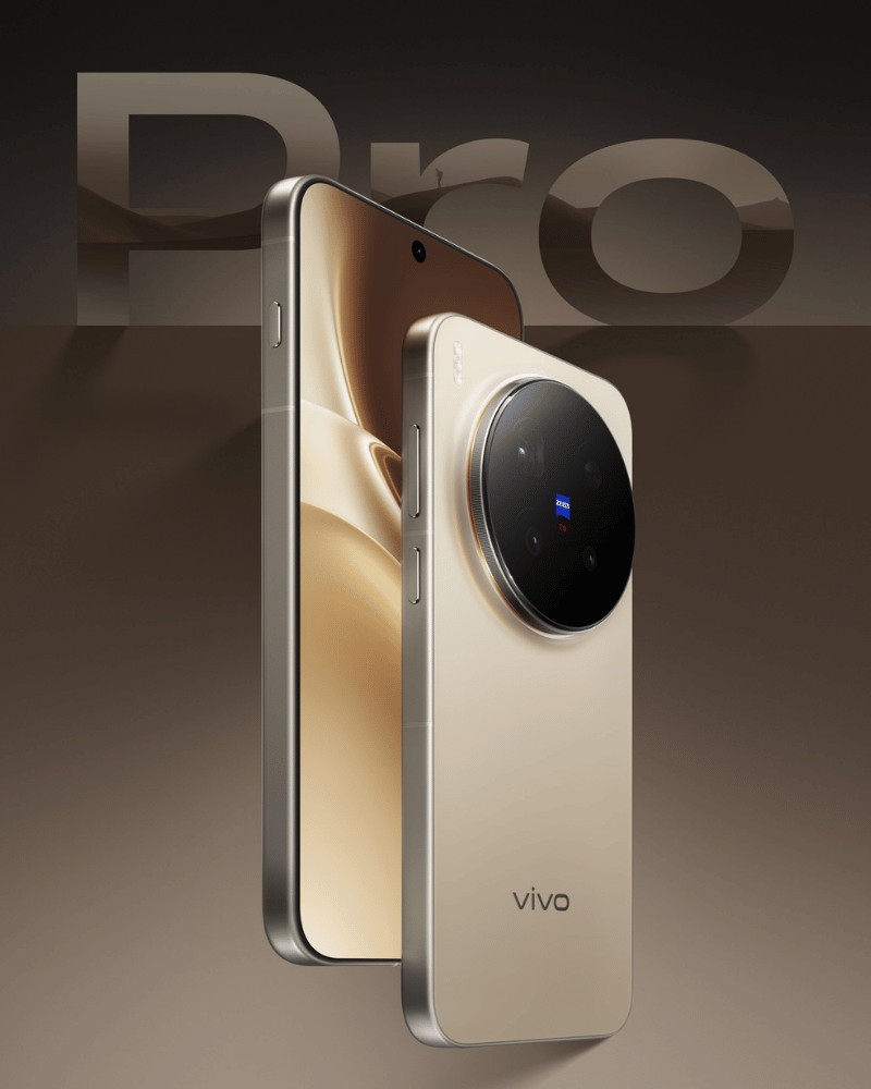 vivo X300 Pro 5G in gold with ZEISS circular camera module.
