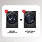 (Bundle Promo) LG 14KG Washer LG-FV1414S3B and 10KG Dryer LG-RH10VHP2B