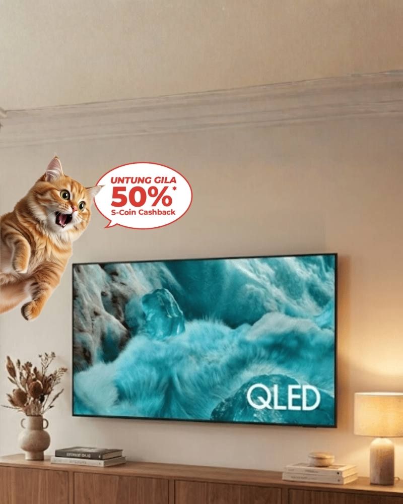 Samsung 85″ QLED TV Q7F Series in a modern living room.
