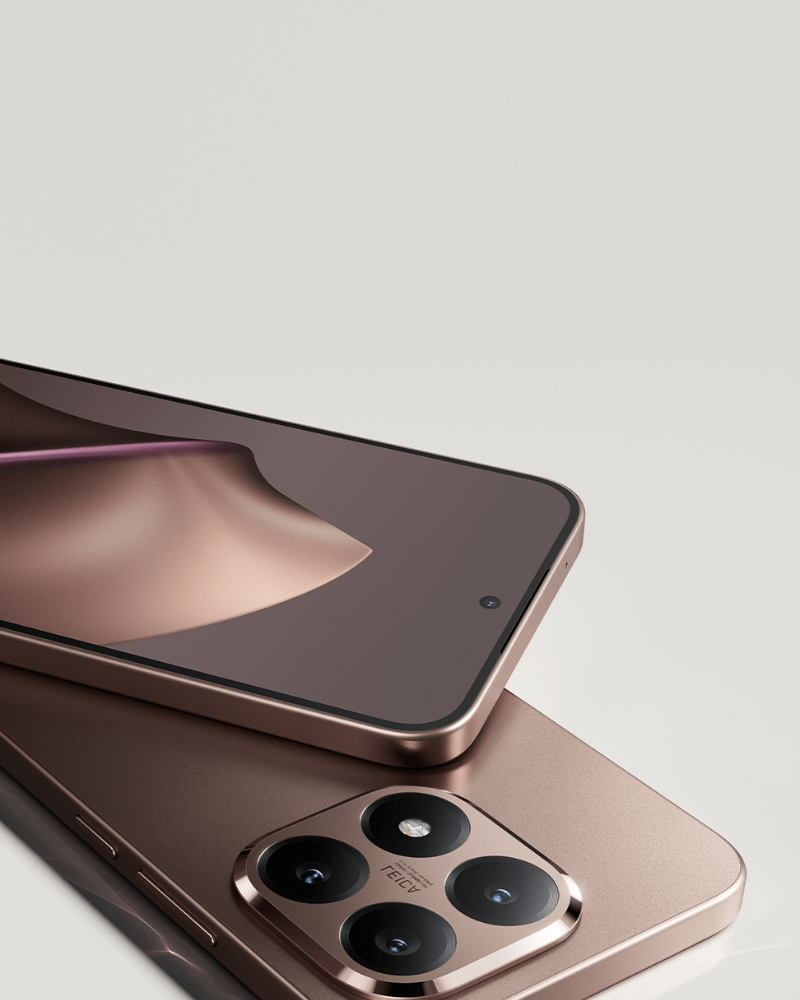 Promotional image showcasing the Xiaomi 15T smartphone co-engineered with Leica, featuring its display and rear camera design