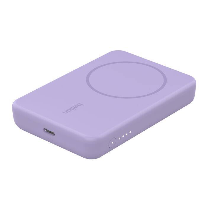 BoostCharge Magnetic Wireless Power Bank 5K + Stand Purple - Image 4