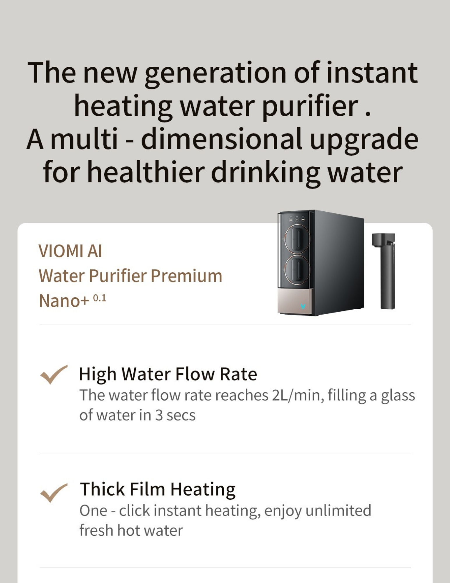VIOMI AI instant heating water purifier product overview