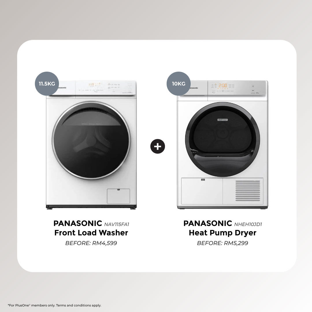 (Bundle Promo) Panasonic 11.5KG Washer PSN-NAV115FA1 and 10KG Dryer PSN-NHEH10JD1 - Image 2