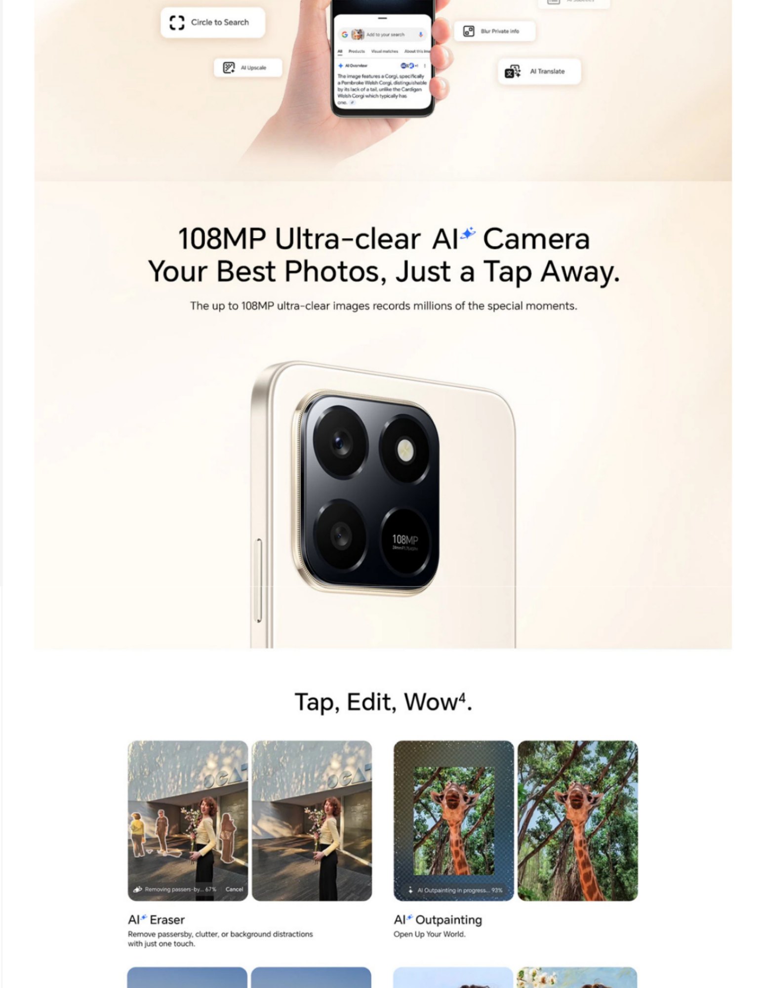 108MB Ultra-clear AI camera