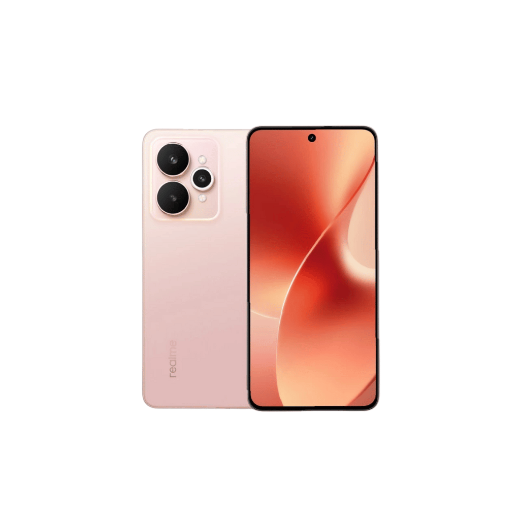 realme 15 5G Silk Pink front and back view