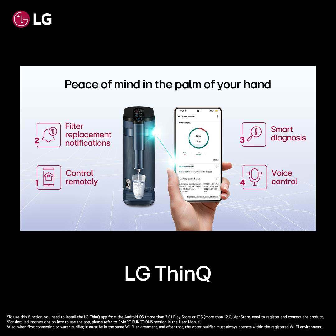 PuriCare Tankless Water Purifier WD516AN with 4Stage Filtration Hot Cold Ambient Water  Navy Blue - Image 5