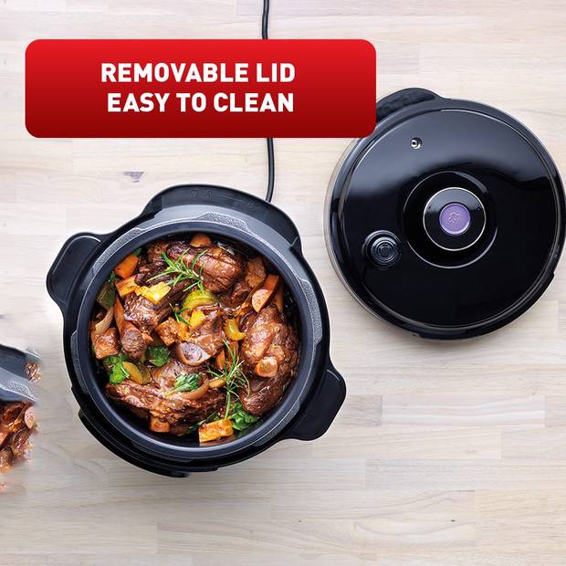 Removable lid design makes cleaning fast and easy