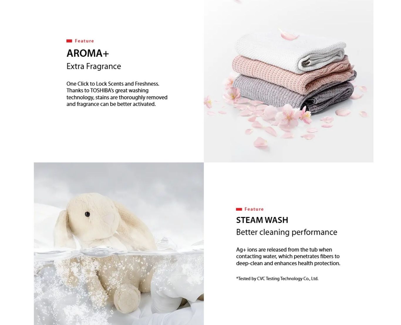 Ultra Fine Bubble removes stains with deep fabric cleaning