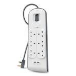 2M 2.4 Amp USB Charging 6-outlet Surge Protection Strip