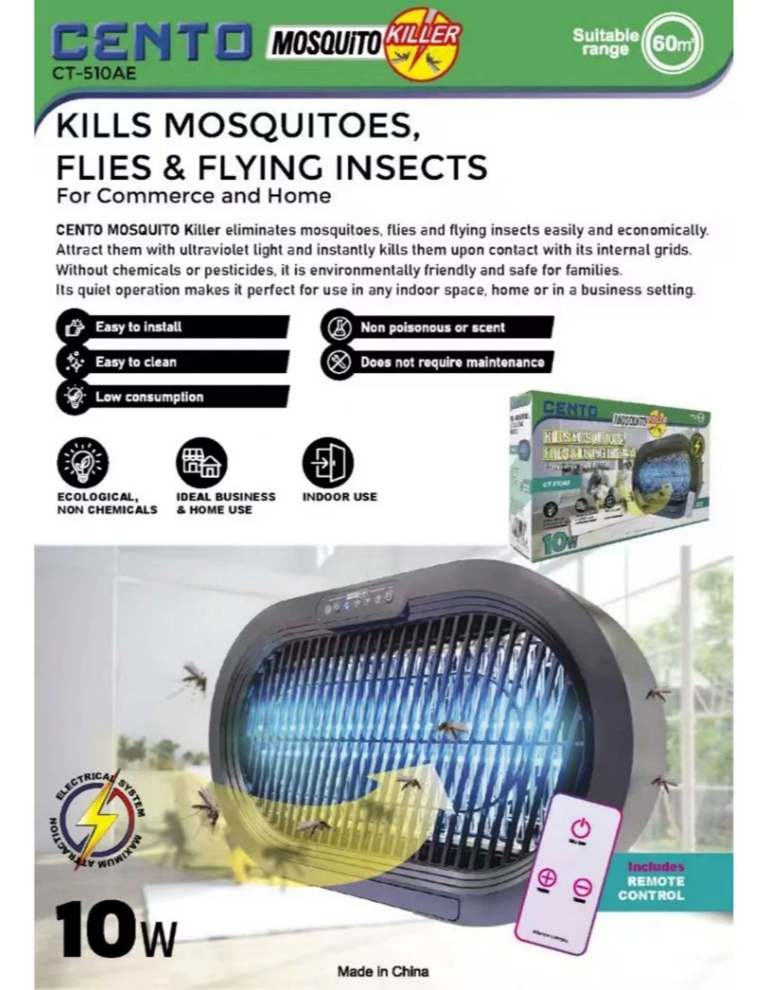 Cento mosquito killer with UV light and 10W power