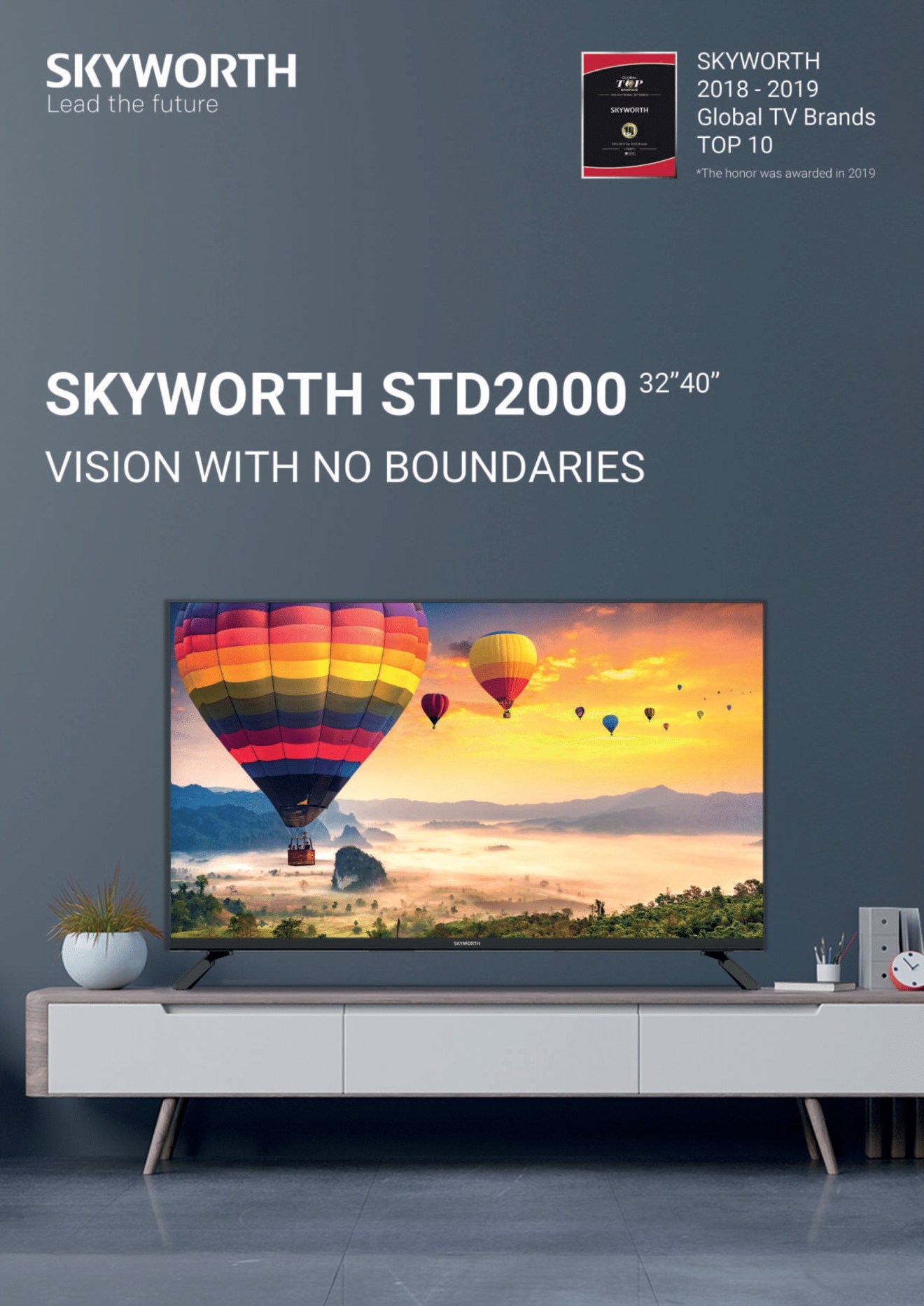 Skyworth STD2000 digital TV with boundless screen design