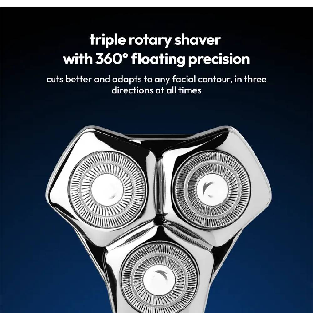 Triple rotary shaver with 360° floating heads