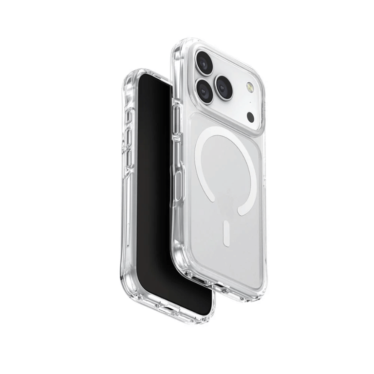 Clear MagSafe case for phone protection and wireless charging