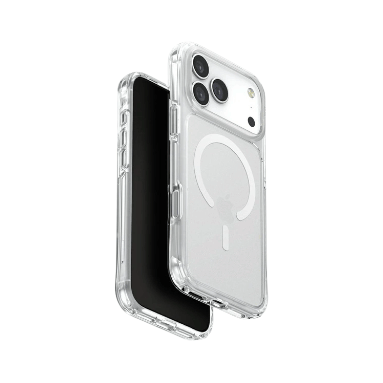 Clear MagSafe case for phone protection and wireless charging