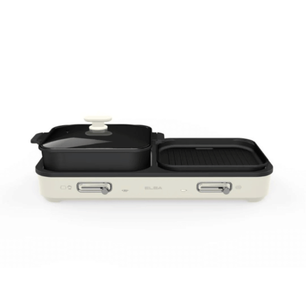 Dual hot plate for cooking and grilling meals at home